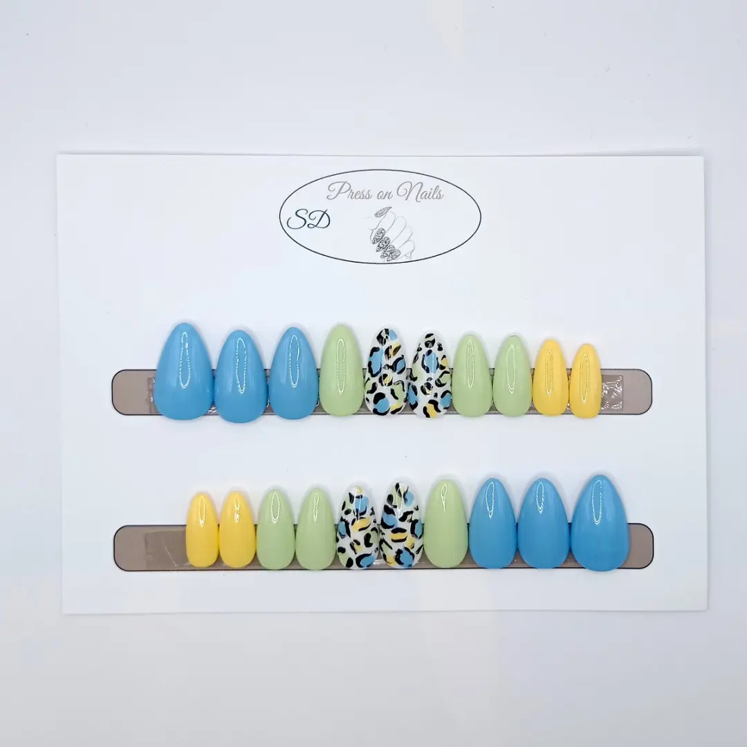 SD Press on Nails B-218 Plaknagels Pastel Luipaard - 20 Stuks
