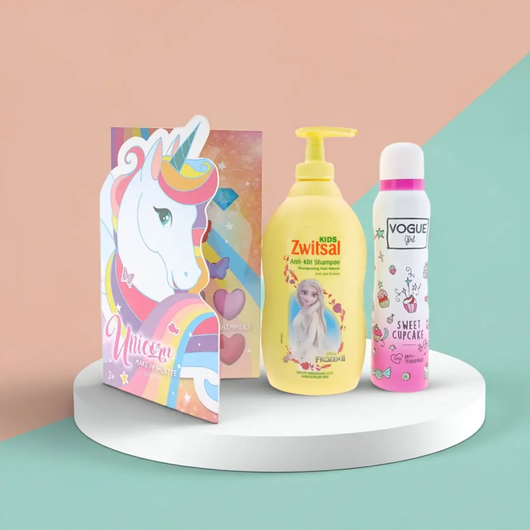 Zwitsal Girls Cadeauset - Shampoo Deo Make-up Palette - Roze/Geel/Wit