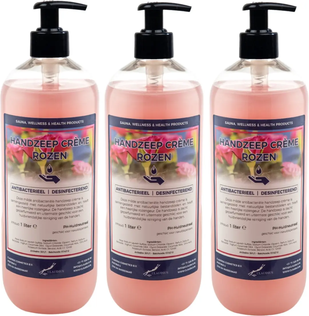 Splashbox Cosmetics Handzeep Rozen 1L - 3 Stuks