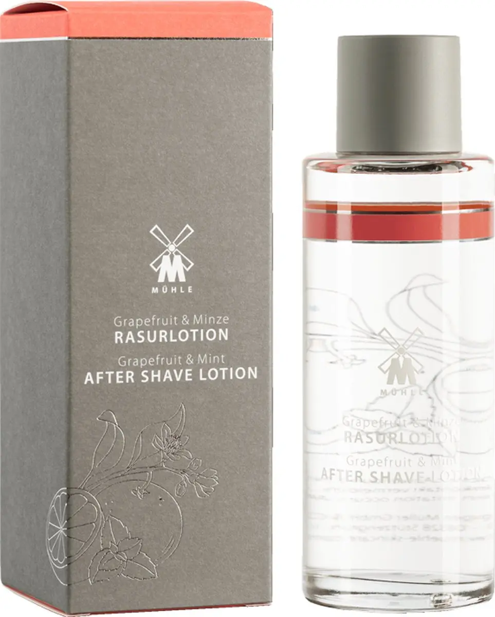 Mühle Aftershave Lotion Grapefruit & Mint 125ml - Grijs/Rood/Transparant