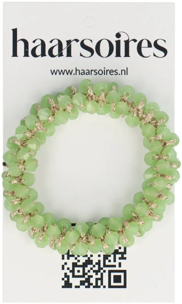Haarsoires Haarelastiek Facetkralen Groen