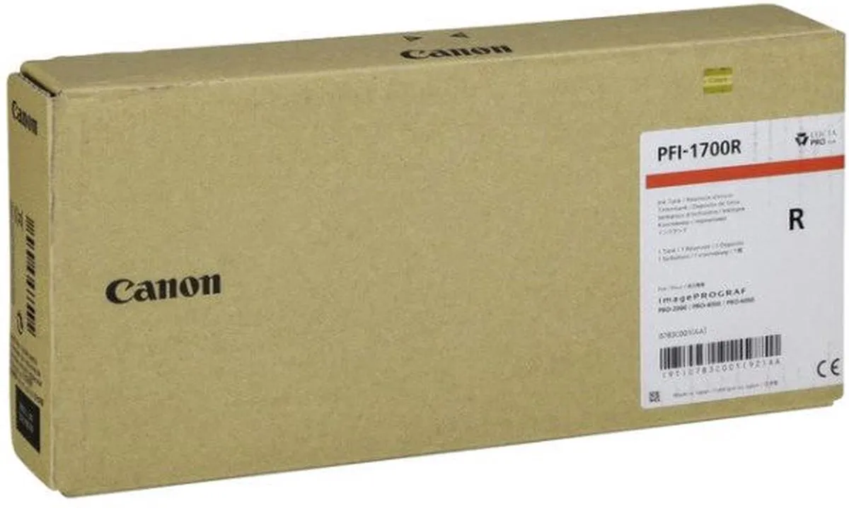 Canon PFI-1700R Inktcartridge - 700ml - Rood