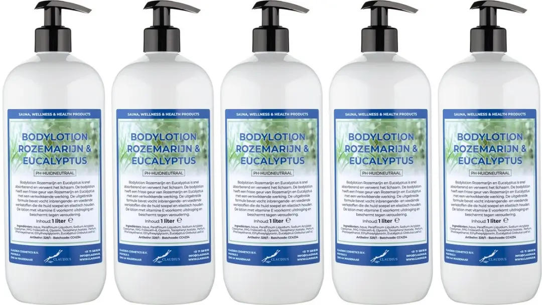 Splashbox Cosmetics Rozemarijn & Eucalyptus Bodylotion 5L - 5 Stuks