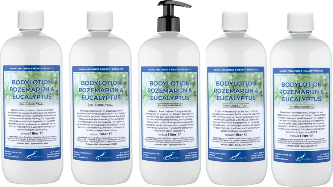 Splashbox Cosmetics Rozemarijn & Eucalyptus Bodylotion 5L - 5 Stuks