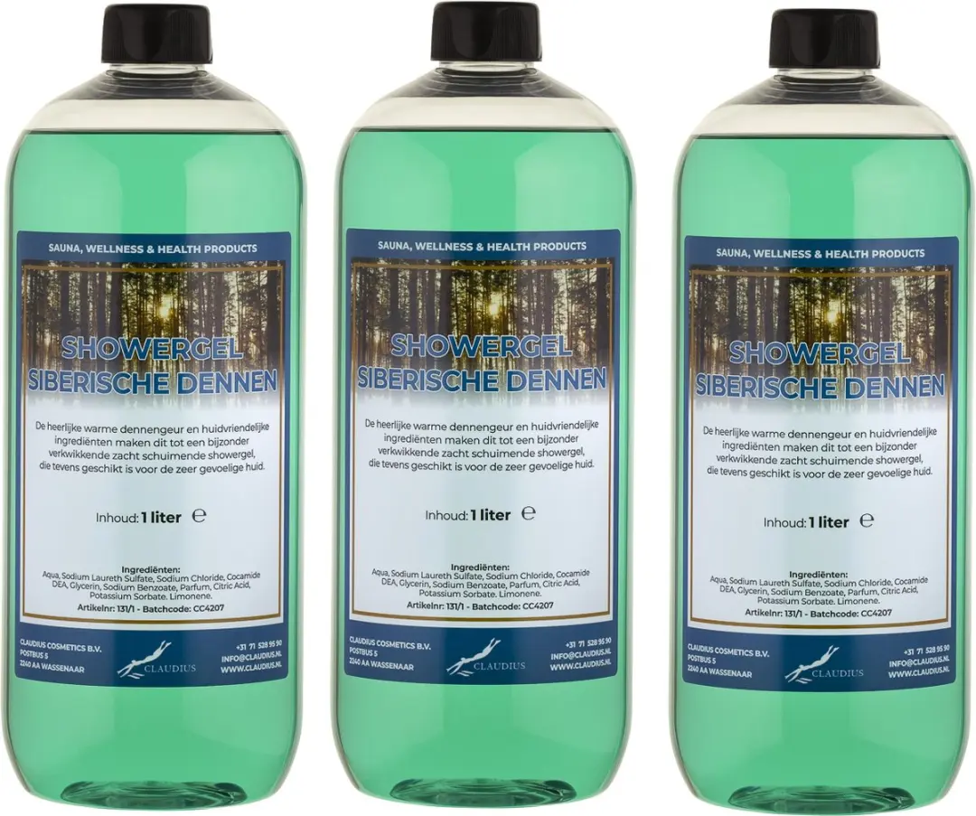 Splashbox Cosmetics Douchegel Siberische Dennen 1L - 3 Stuks