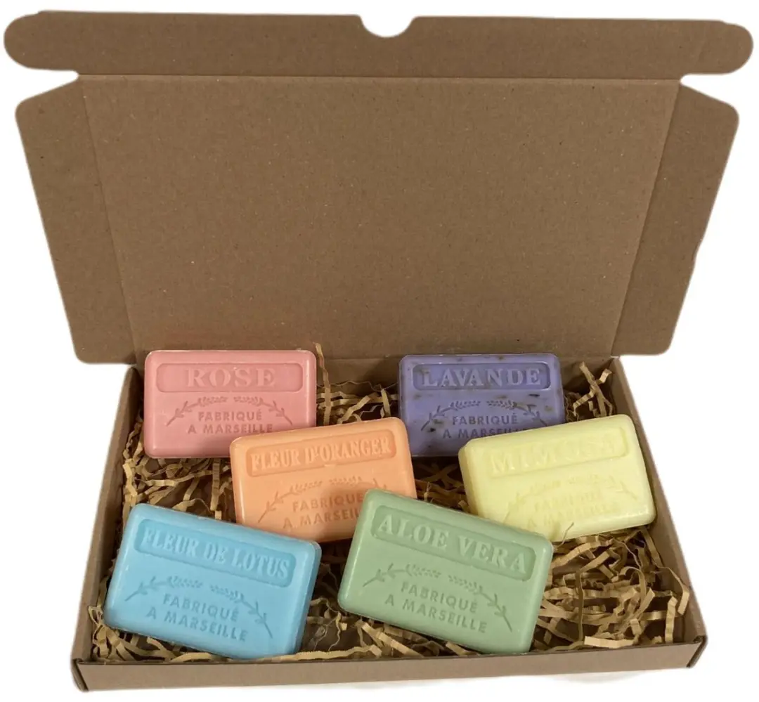 Savon de Marseille Zeepset 6x125g - Roos, Sinaasappelbloesem, Lotus, Lavendel, Mimosa, Aloë Vera