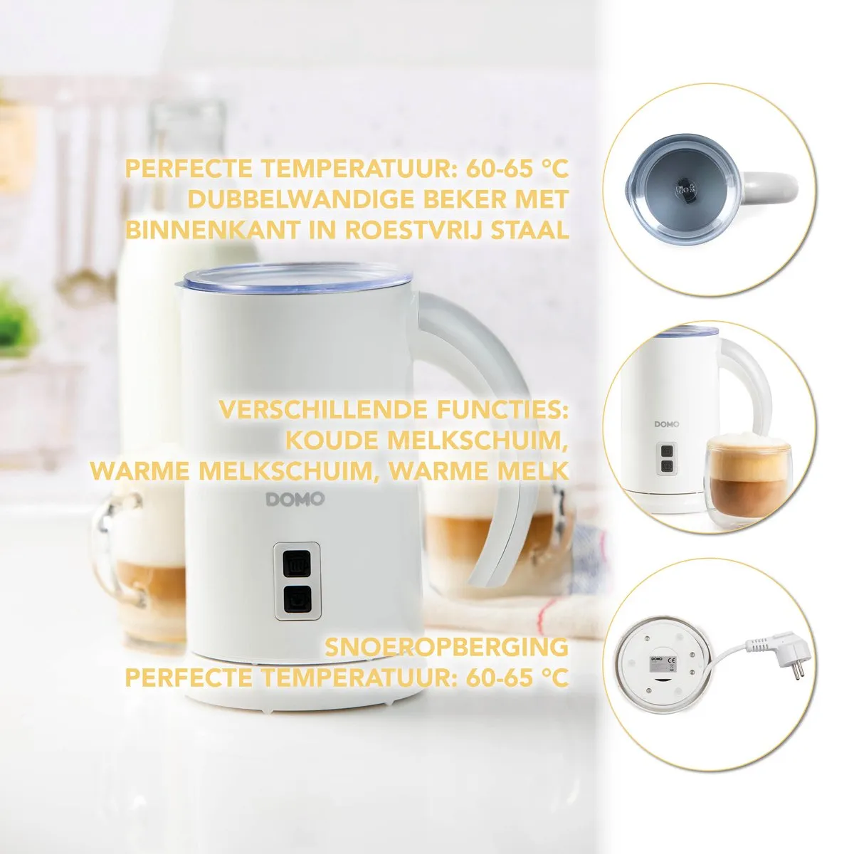 Domo DO731MF Melkopschuimer 550W - Wit