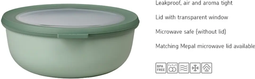 Mepal Cirqula Bewaardoos 5-delig - 350ml/750ml/1250ml/2250ml Nordic sage - afbeelding 6 van 6