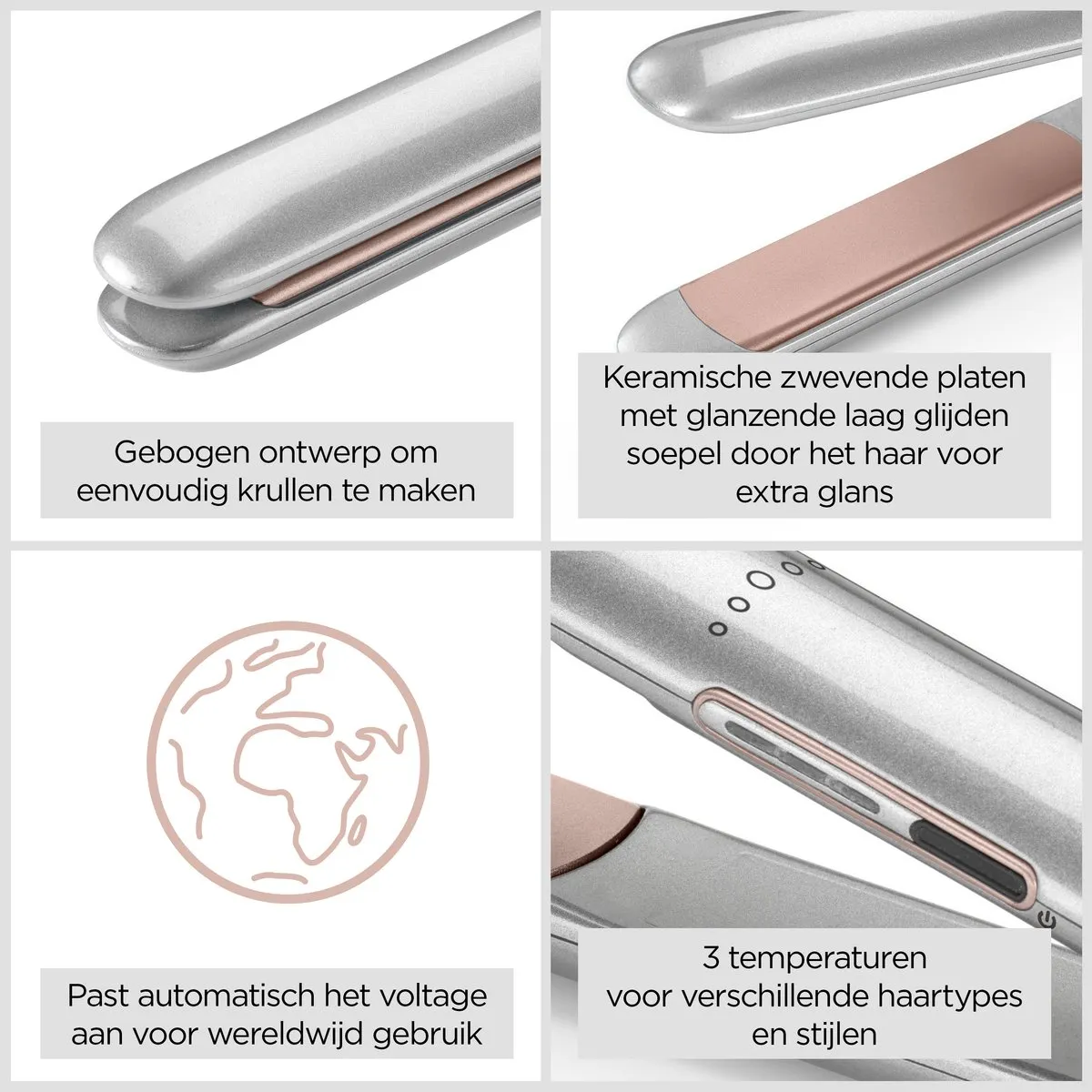 Babyliss Cosmos ST260E Stijltang - 3 standen 180-235°C - Cosmic Grey