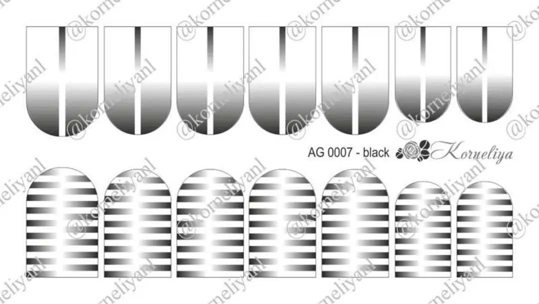 Korneliya Airbrush Waterdecal AG 0007 - Zwart
