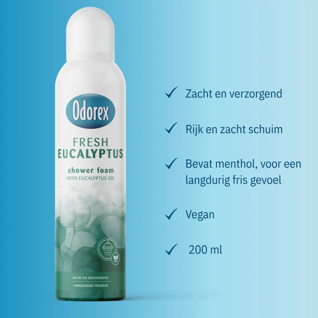 Odorex Showerfoam Eucalyptus 200ml - 6 Stuks