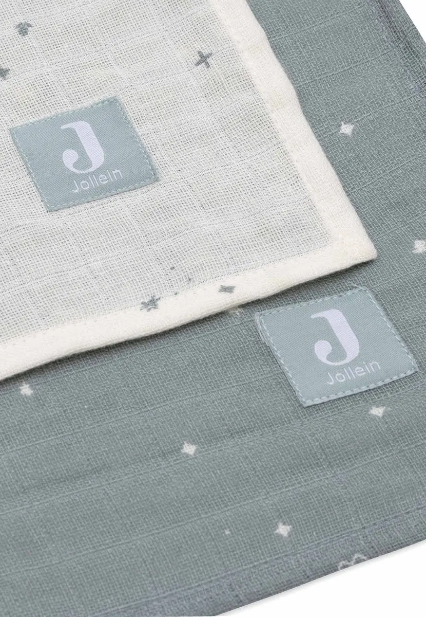 Jollein Hydrofiele Doek Large 115x115cm - 2 Stuks - Twinkling Sea Green