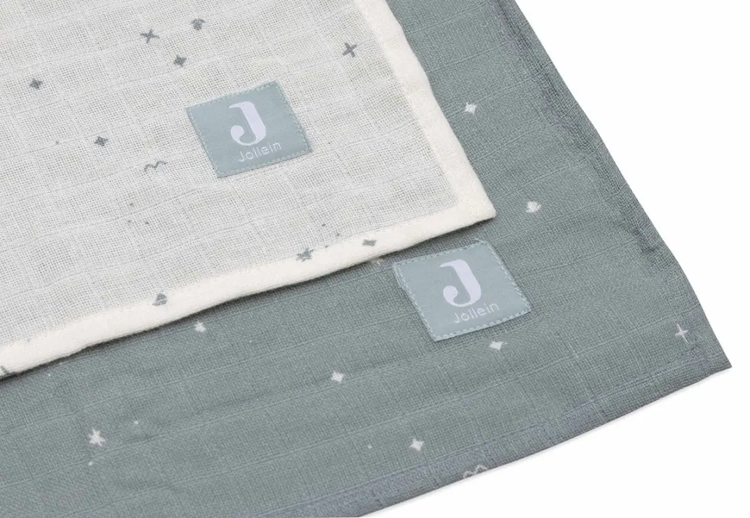 Jollein Hydrofiele Doek Large 115x115cm - 2 Stuks - Twinkling Sea Green - afbeelding 6 van 6