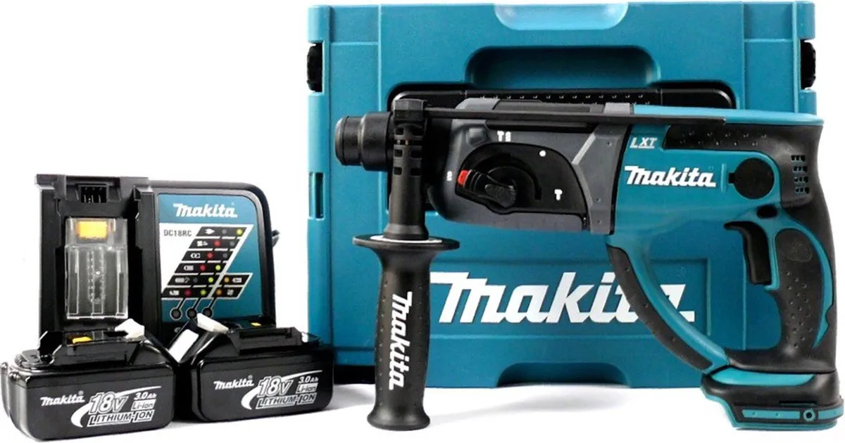 Makita BHR202RFJ Boorhamer - Blauw/Zwart - 2x Accu 18V 3.0Ah