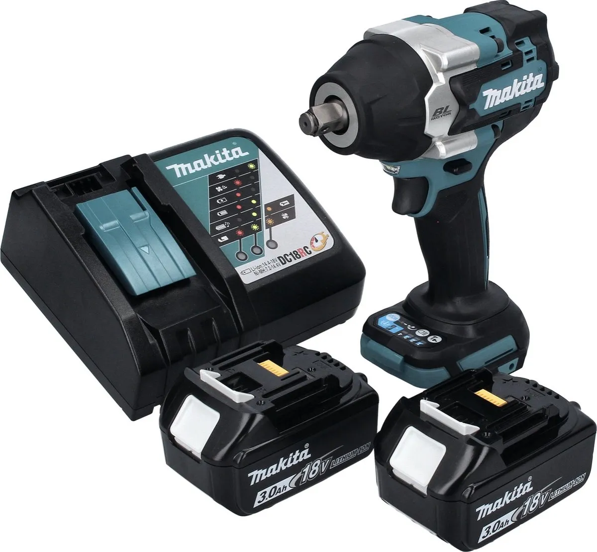 Makita DTW 700 RF Slagmoersleutel 18V 700Nm - 2x 3.0Ah + Lader