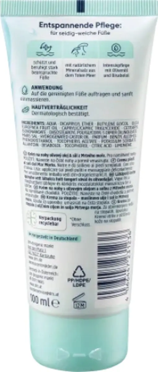 Balea Voetcrème Dode Zee Mineralen 100ml - 6 Stuks