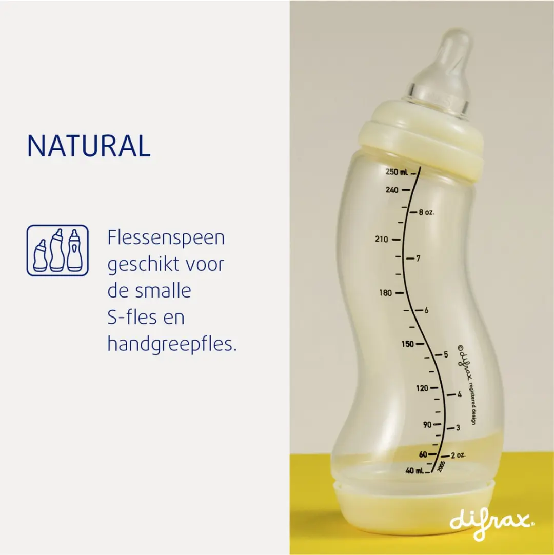 Difrax Natural Flessenspeen Medium 2 Stuks