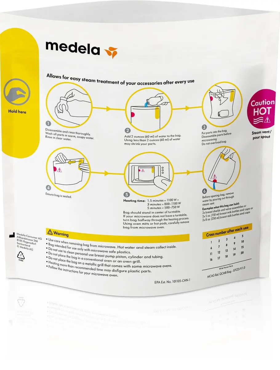 Medela Quick Clean Magnetron Sterilisatiezak - 20x Herbruikbaar - afbeelding 6 van 6