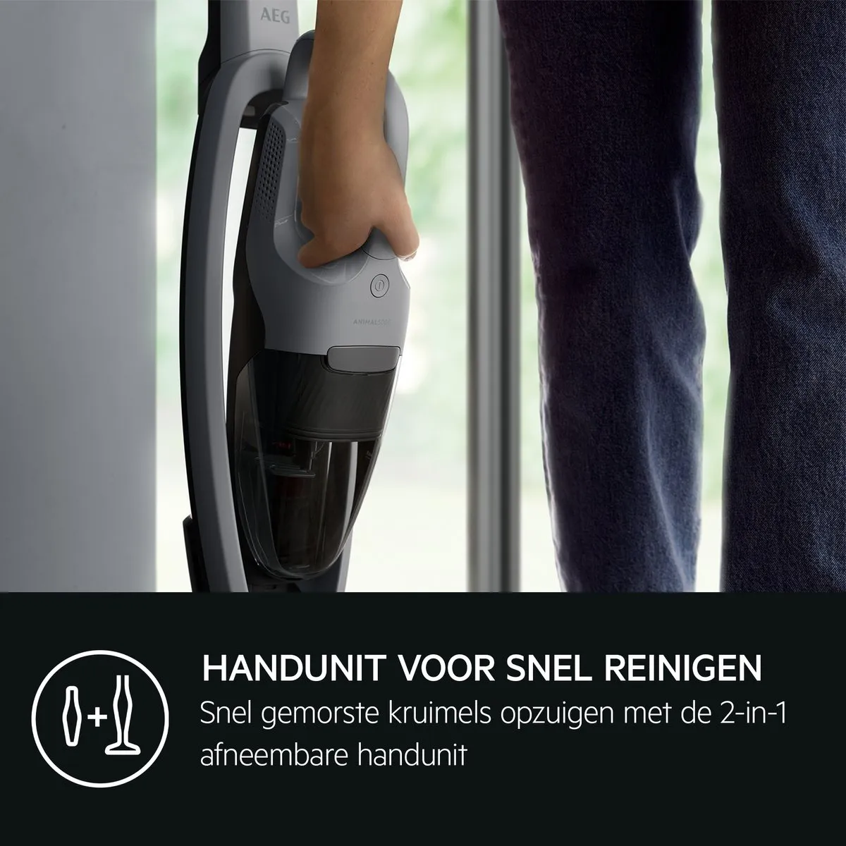 AEG AS52AB18BN Steelstofzuiger Dierenhaar - 0.30L - Urban Grey - afbeelding 6 van 6
