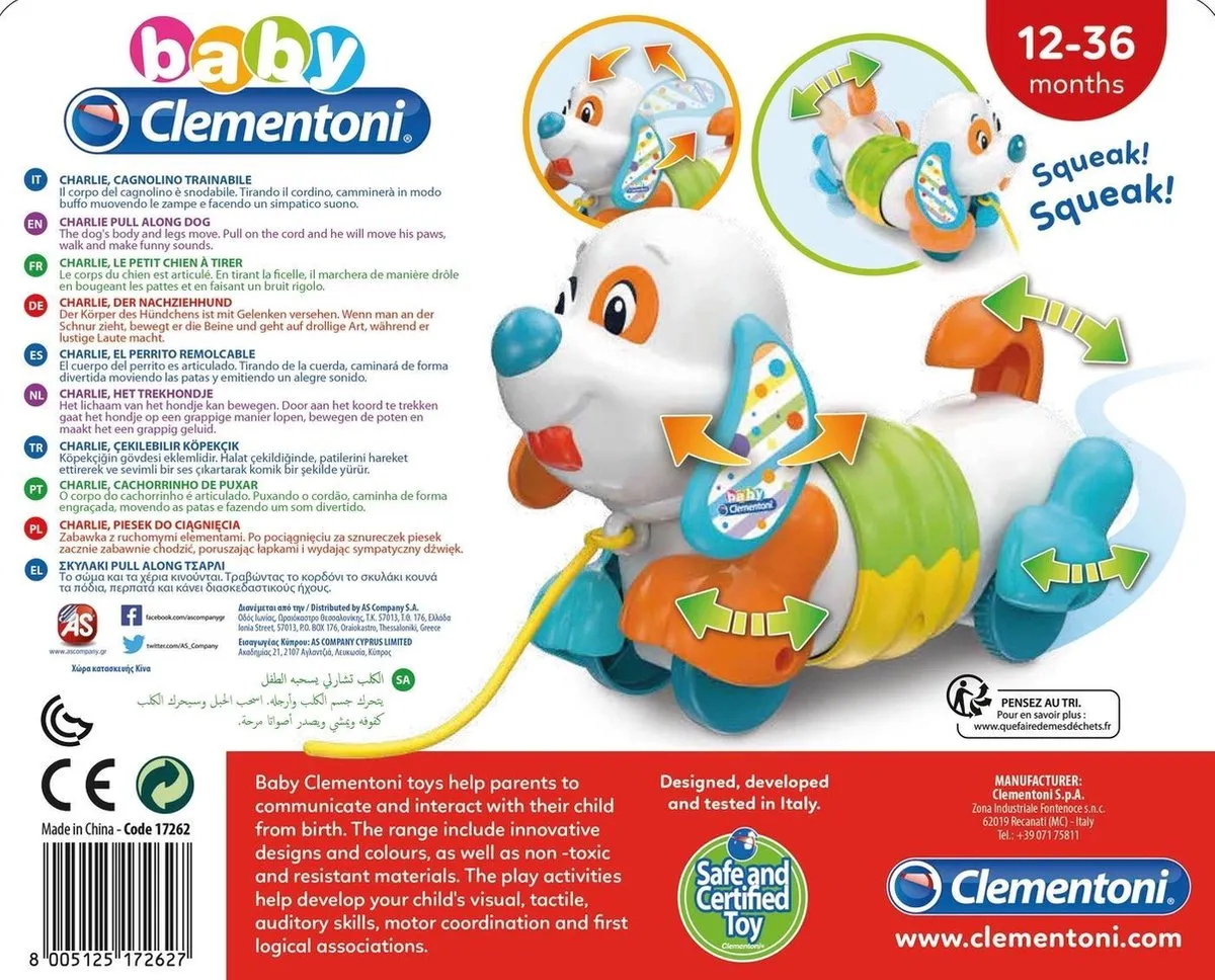 Clementoni Baby Trekhond Charlie - afbeelding 6 van 6