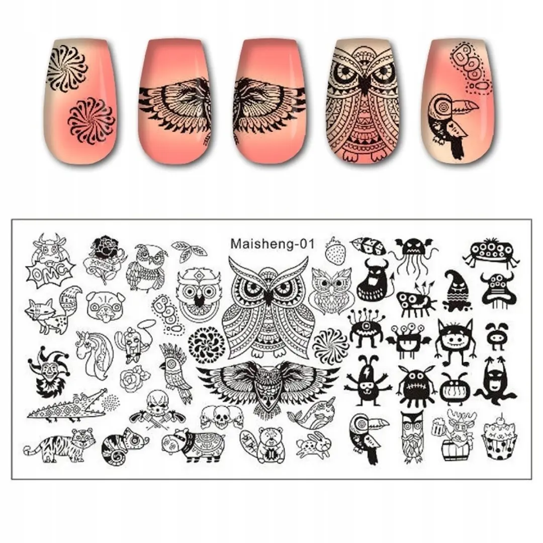 Born Pretty MaiSheng Nagelstempelplaat Dierenpatroon 12x6cm