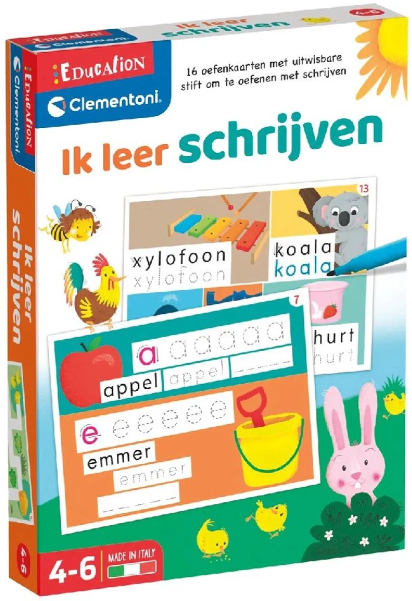 Clementoni Oefenkaarten Leren Schrijven 56176 - 16 Stuks - afbeelding 6 van 6