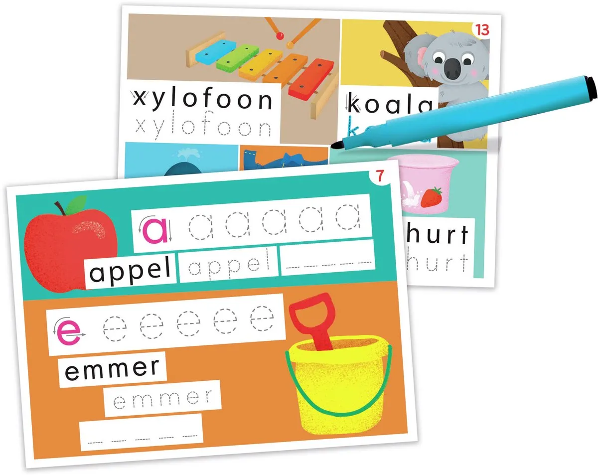 Clementoni Oefenkaarten Leren Schrijven 56176 - 16 Stuks