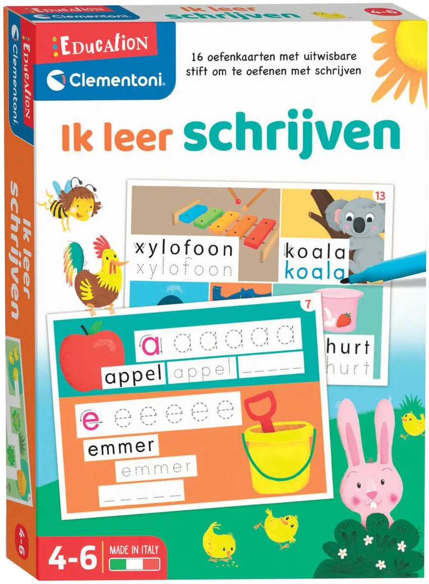 Clementoni Oefenkaarten Leren Schrijven 56176 - 16 Stuks