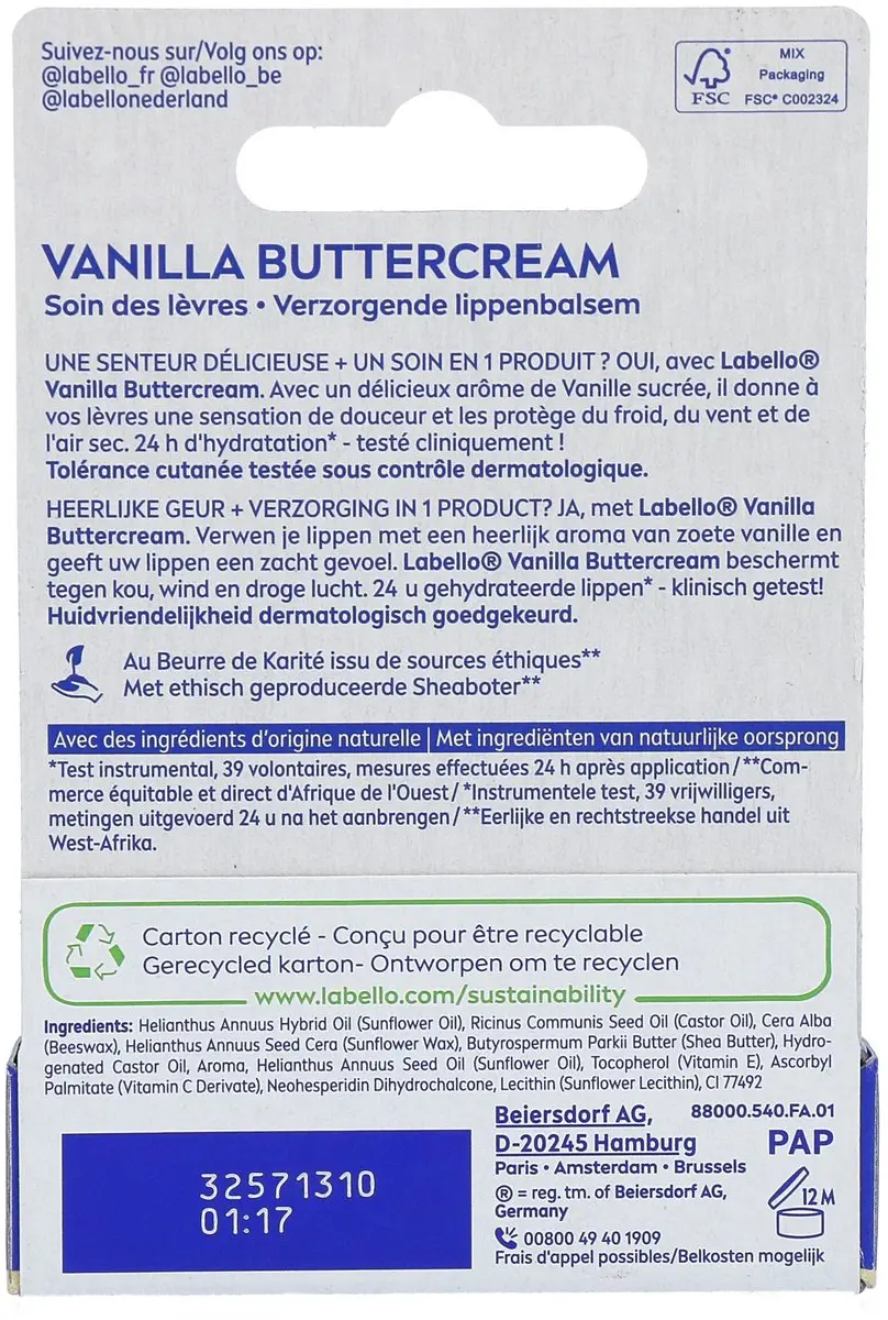 Labello Vanilla Buttercream Lippenbalsem 4.8g