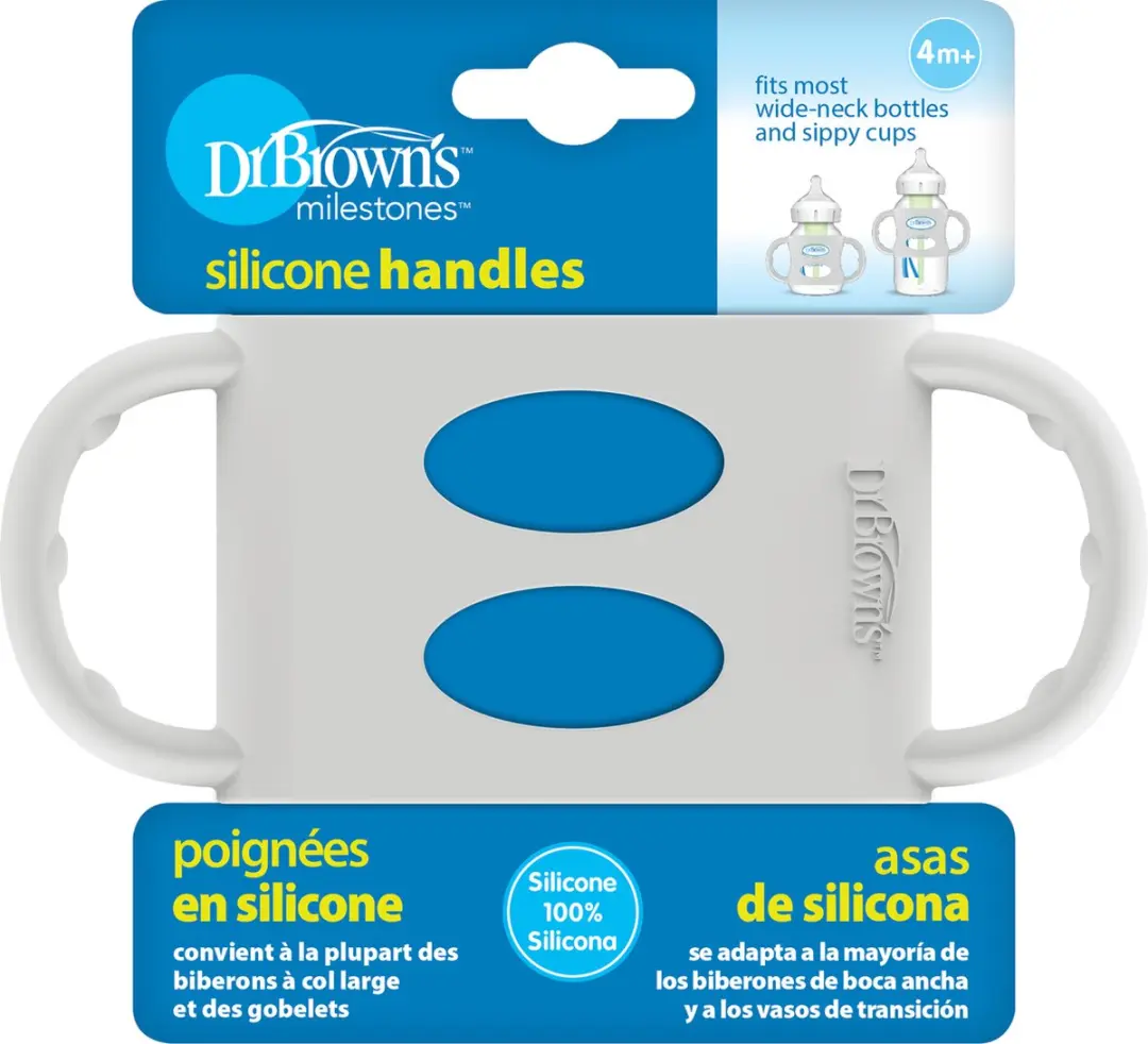 Dr. Brown's Siliconen Handvat Grijs - Brede Halsfles 270ml