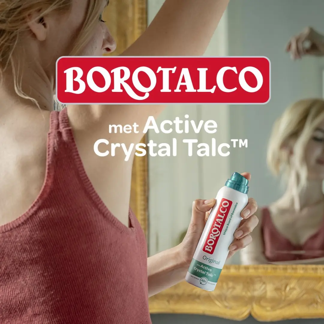 Borotalco Original Active Crystal Talc Deodorant Spray 150ml - 12 Stuks