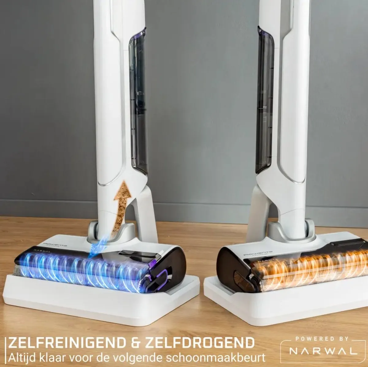 Rowenta X-Clean 10 GZ7540 2-in-1 Vloerreiniger - 60 min - Zilver/Wit