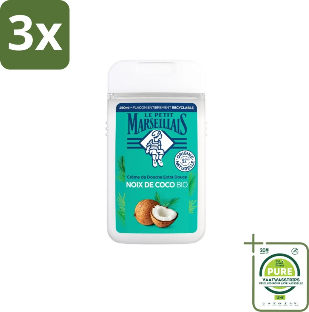 Le Petit Marseillais Douche & Bad Coco 1950ml - 3 Stuks
