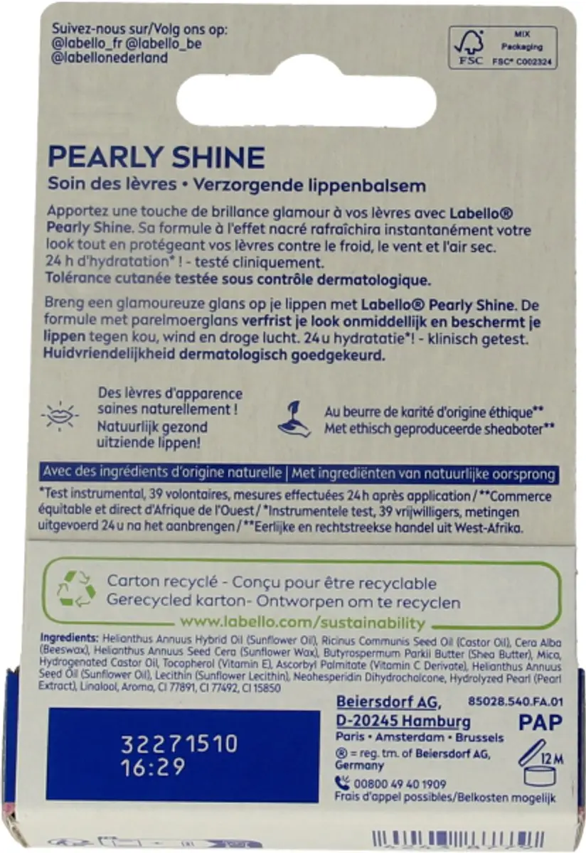 Labello Lippenbalsem Pearly Shine 1g