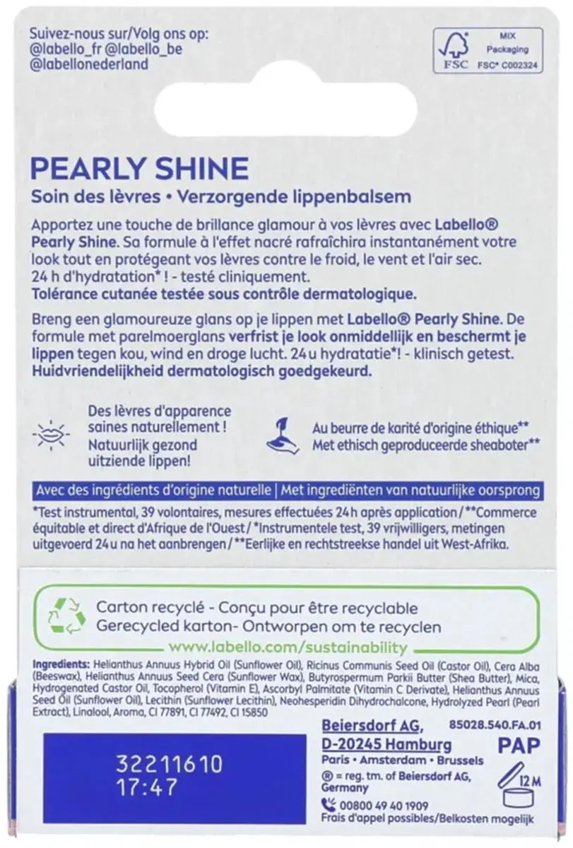 Labello Lippenbalsem Pearly Shine 1g