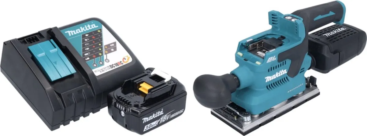 Makita DBO 382 RF1 Accu-Excentrische Schuurmachine 18V - Borstelloos