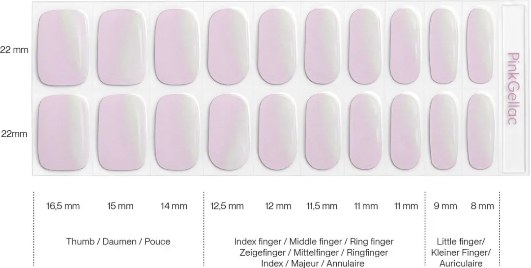 Pink Gellac UV Nagelstickers Electric Chrome 0013 - 20 Stuks