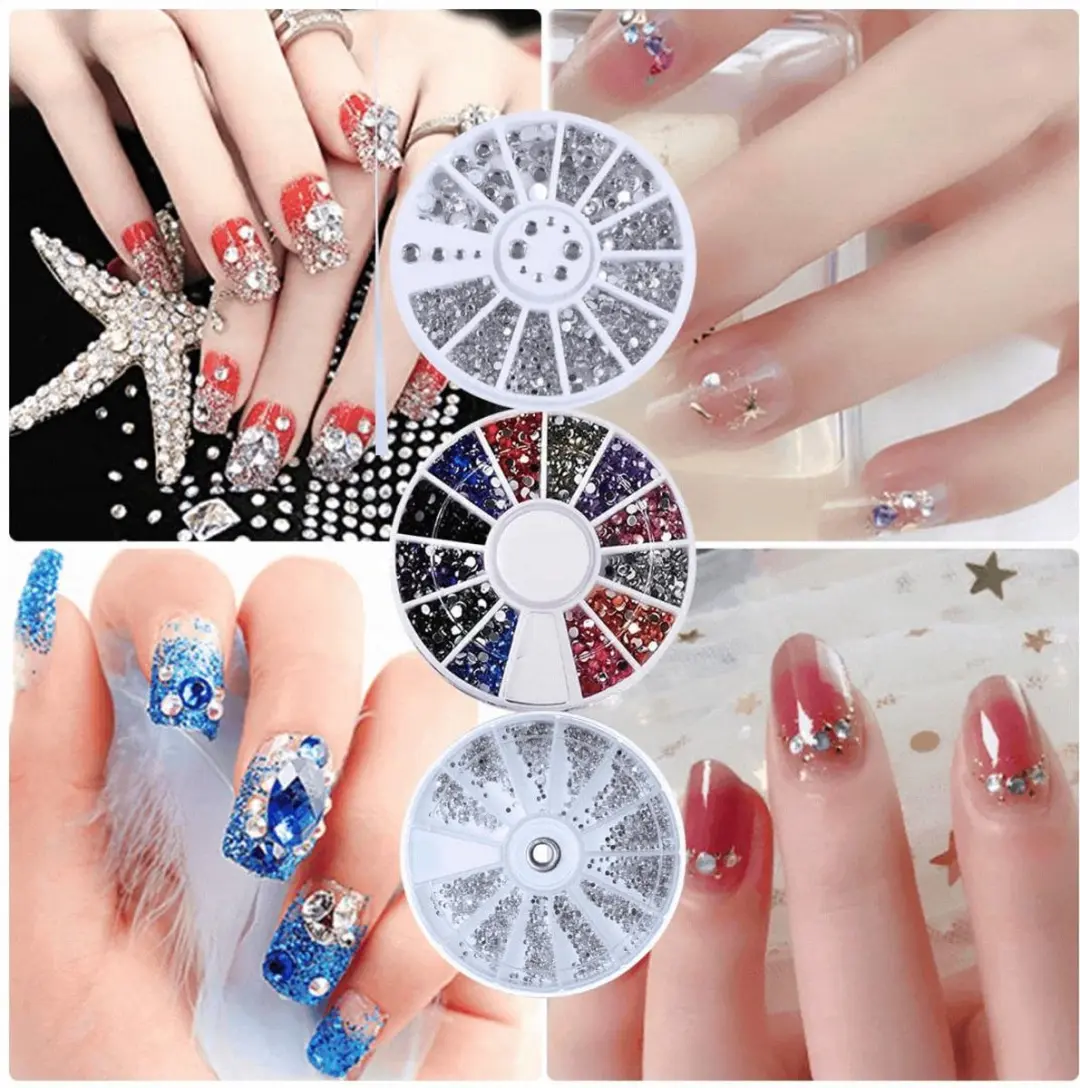 Guardian Beauty Rhinestone 3-in-1 Nagelkunstset - Mix Multicolor & Zilver