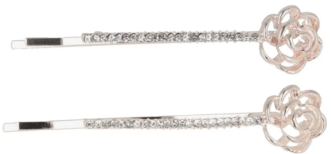 Haarsoires Schuifspeldjes 6cm - Zilver Strass - 2 Stuks