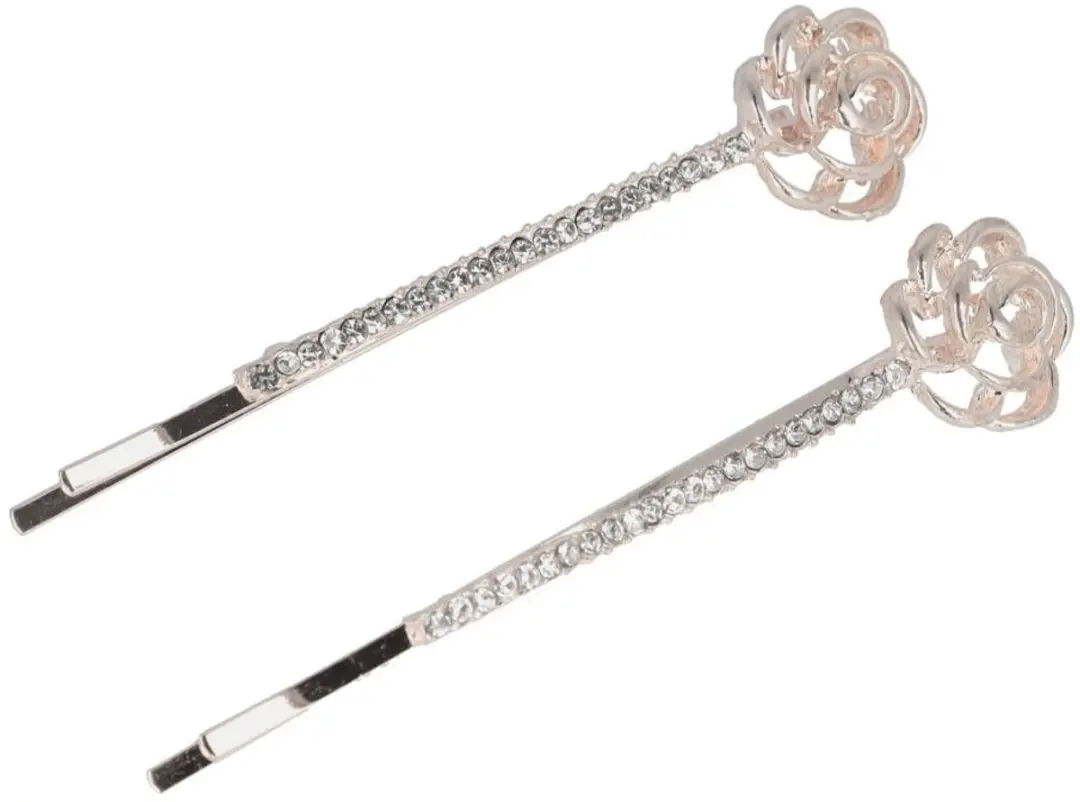 Haarsoires Schuifspeldjes 6cm - Zilver Strass - 2 Stuks