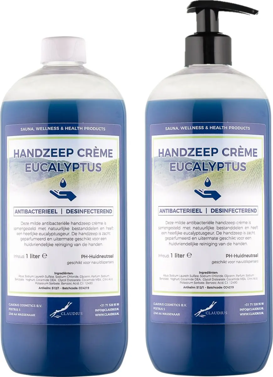 Splashbox Cosmetics Handzeep Crème Eucalyptus 2x1L