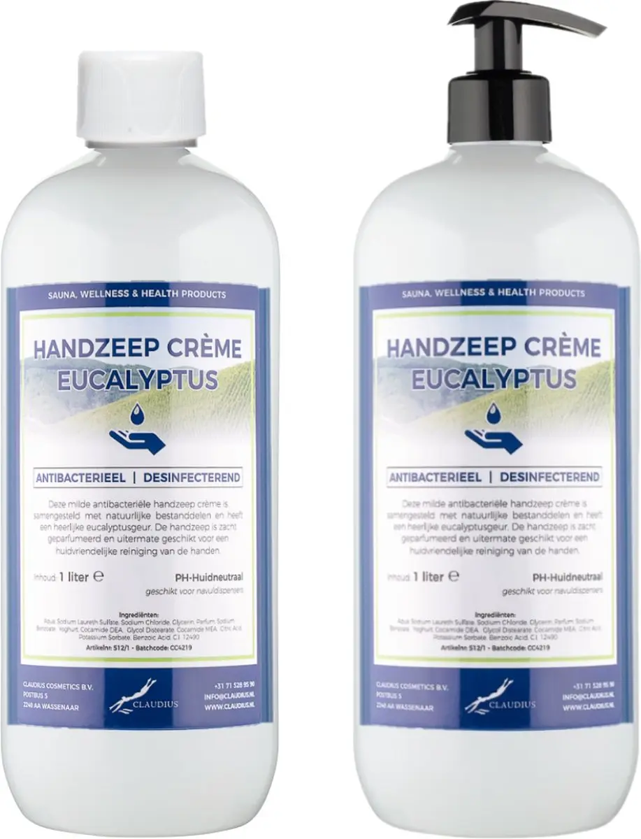 Splashbox Cosmetics Handzeep Crème Eucalyptus 2x1L