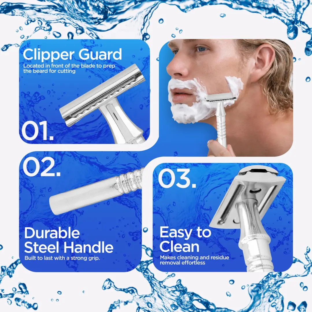 Haryali London Double Edge Safety Razor - Roestvrijstaal - 1 Stuk - afbeelding 6 van 6
