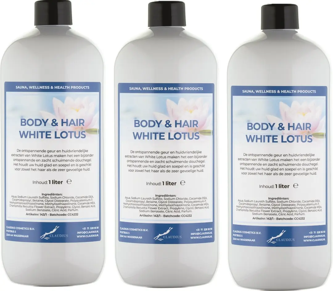 Splashbox Cosmetics Body & Hair White Lotus 1L - 3 Stuks