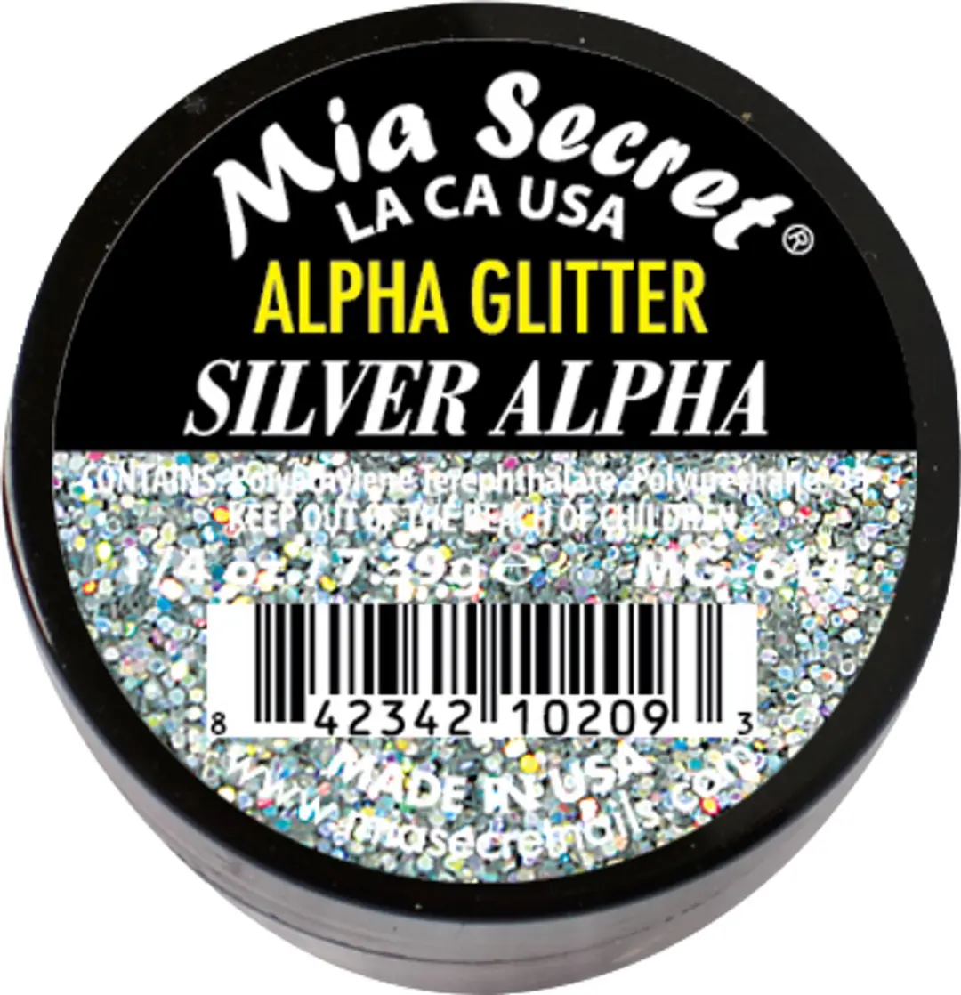 Mia Secret Alpha & Dust Glitter Acrylpoeder Silver 20ml