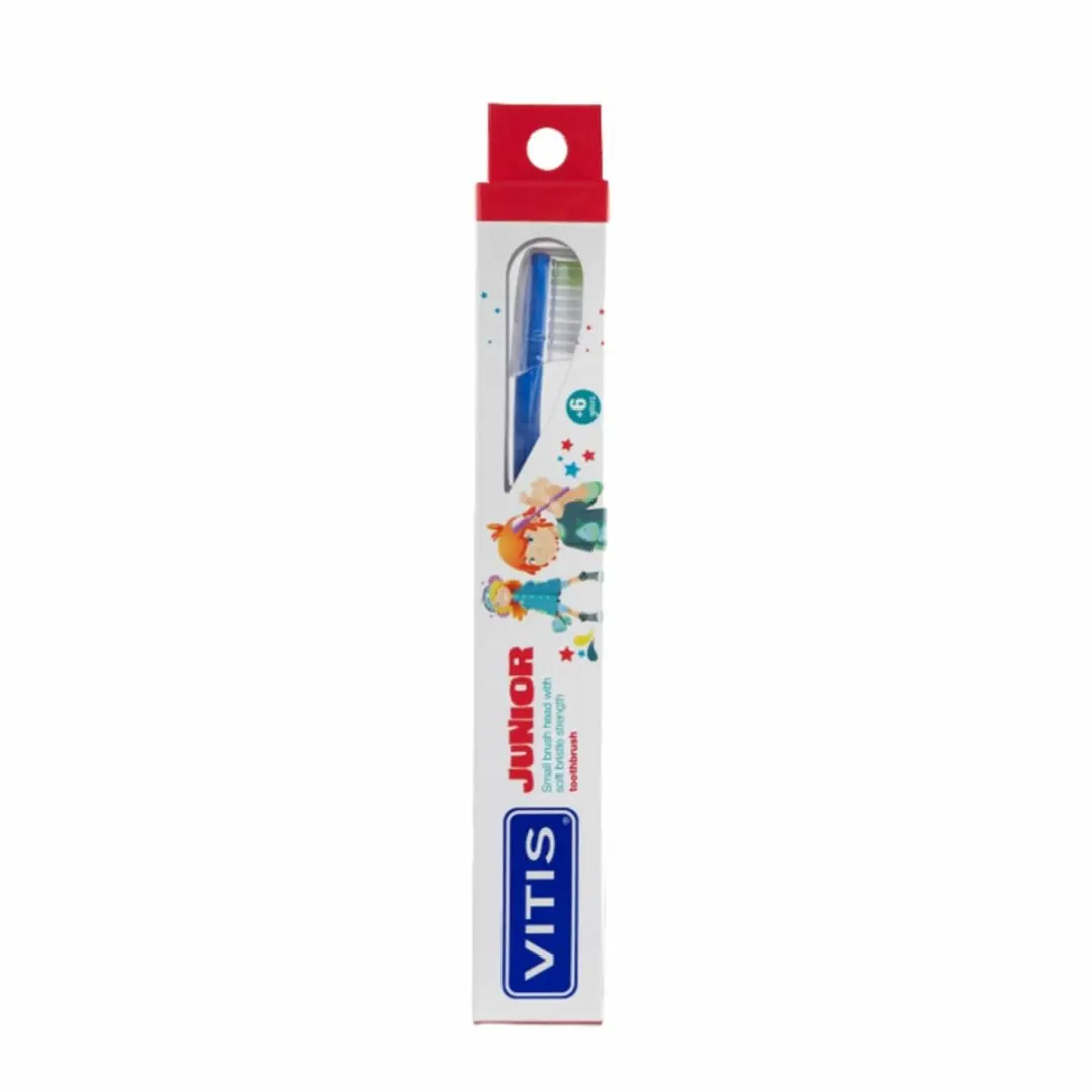 Vitis Junior Tandenborstel - 3 Stuks - Blauw