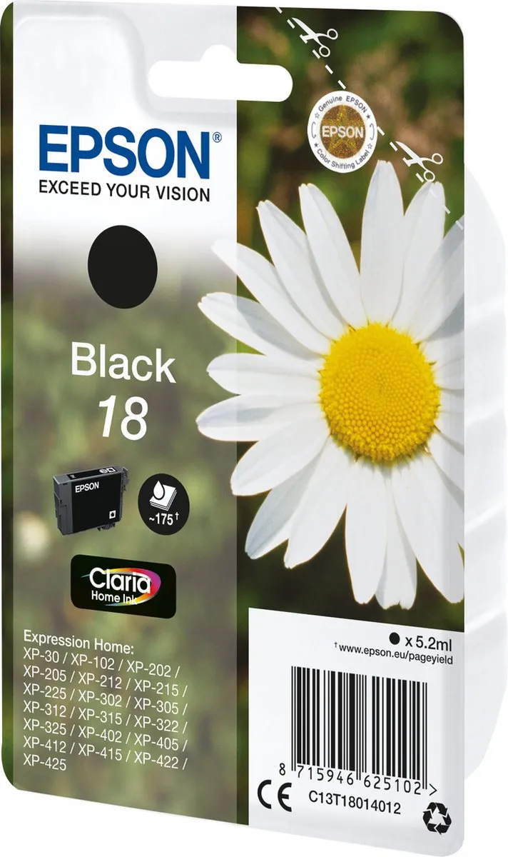 Epson 18 C13T18014010 Inktcartridge - Zwart
