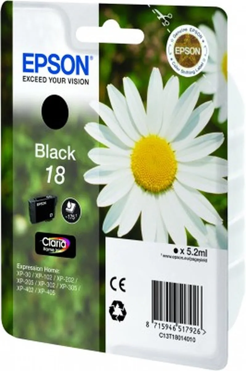 Epson 18 C13T18014010 Inktcartridge - Zwart