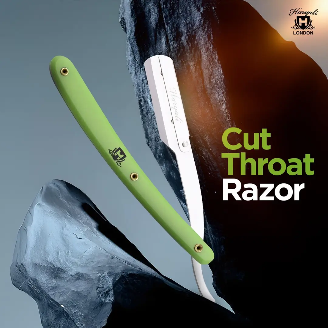 Haryali London Cut Throat Scheermes - Lichtgroen