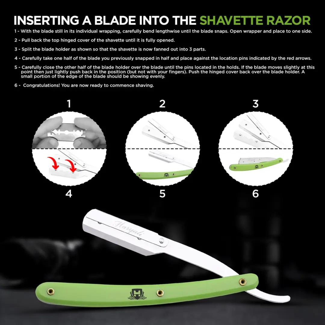 Haryali London Cut Throat Scheermes - Lichtgroen